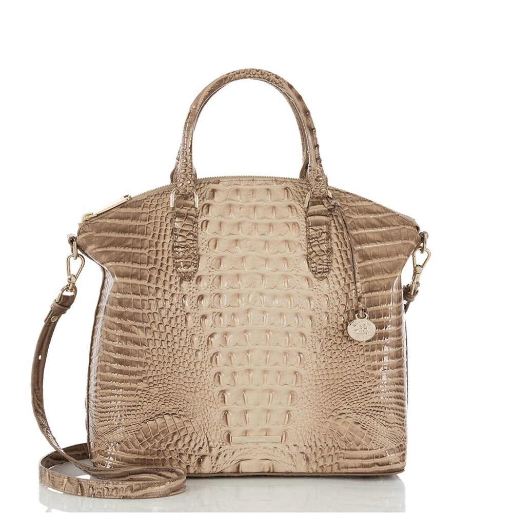 Brahmin Large Duxbury Melbourne Satchel, Genuine high quality leather beige